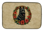 Belgian Sheepdog Christmas Flowers Dish Drying Mat