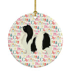 Japanese Chin Merry Christmas Ceramic Ornament