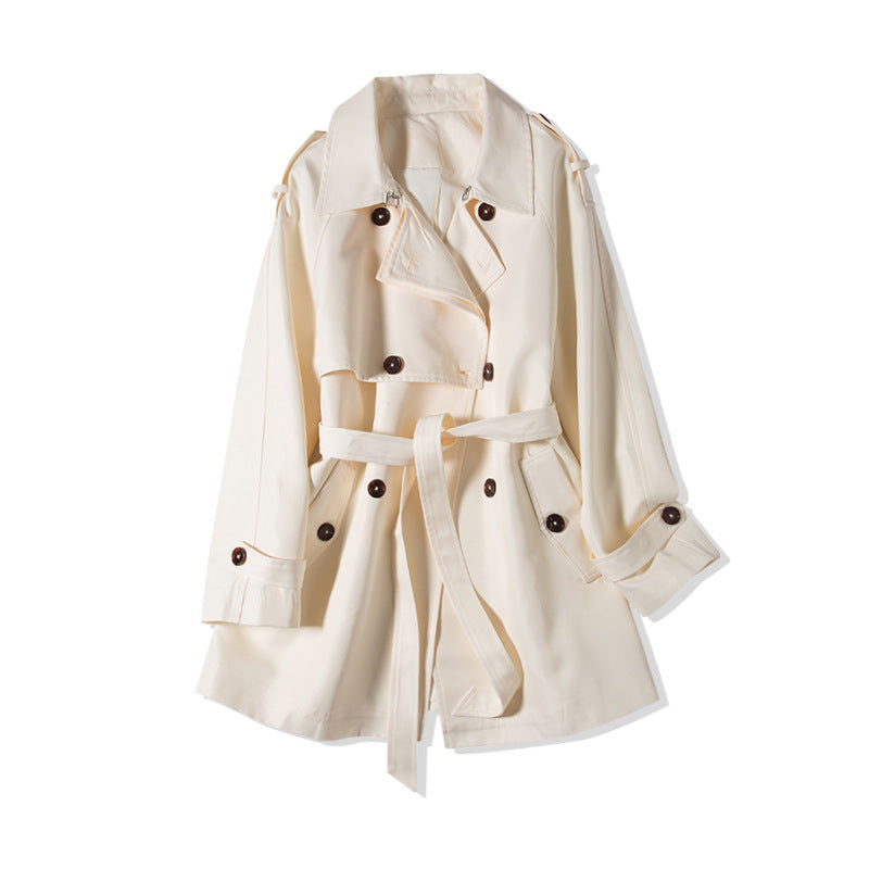 Trendy High-End White Windbreaker Jacket for Women