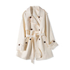 Trendy High-End White Windbreaker Jacket for Women