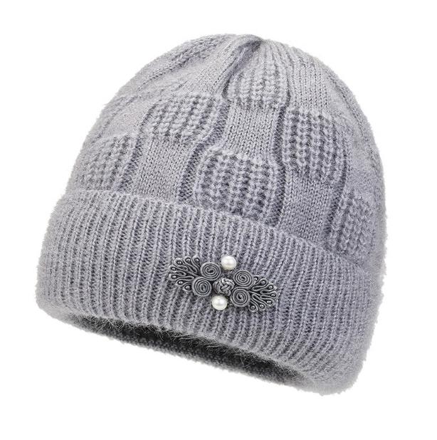 Fleece Lined Padded Warm Woolen Cap | Embroidered Cap