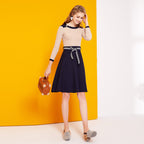 A-line Mini Sweater Dress with Turtleneck for Women