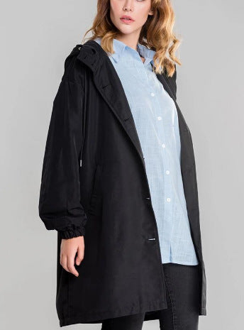 Mid-Length Long Sleeve Trench Coat