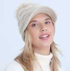 Thick Jacquard Square Knit Wool Warm Hat | Embroidered Cap