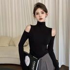 Slim Long Sleeve Turtleneck T-shirt for Women | Streetwear