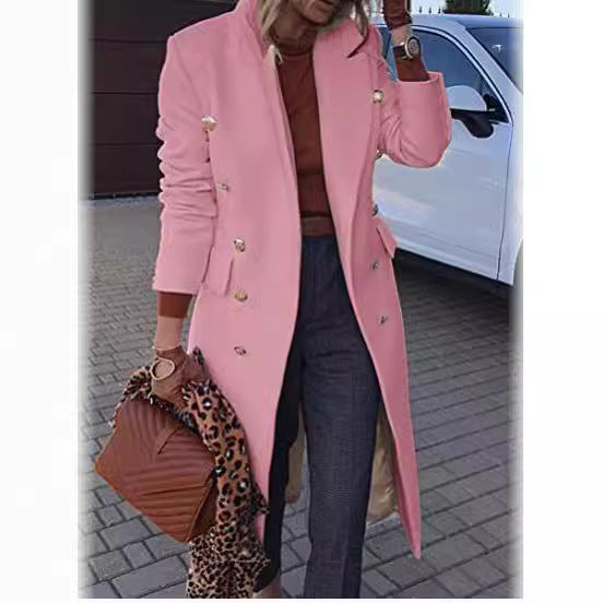 Mid-Length Woolen Coat for Women