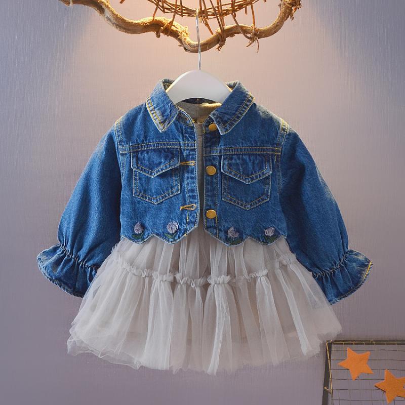 Girls' Denim Jacket and Dress Two-Piece Set (0-4 Years)