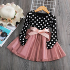Kids Santa Long Sleeve Winter Christmas Party Dress