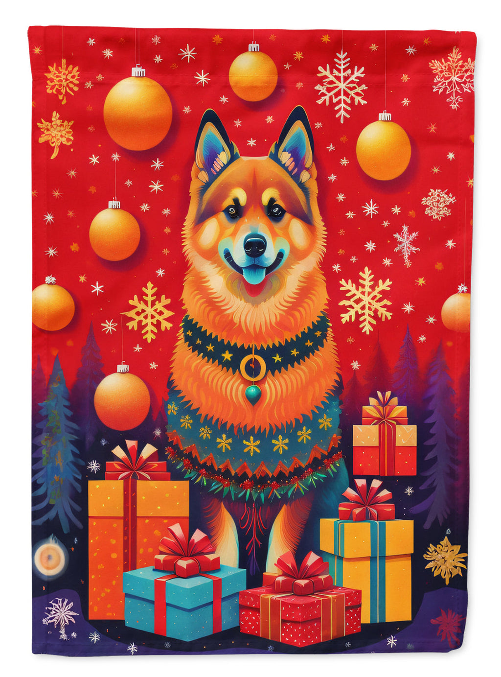 Finnish Spitz Holiday Christmas Garden Flag