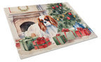 Cavalier Spaniel Cozy Christmas Glass Cutting Board