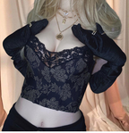 Chic Floral Print Lace Bra with Suspenders for Women