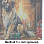 Leonberger Cozy Christmas Glass Cutting Board