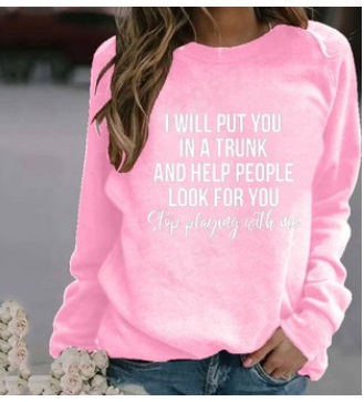 Korean Style Printed Loose Crew Neck Sweater