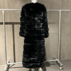 X-Long Real Fox Fur Coat for Women - Warm Winter Wear