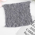 Cotton Pleated Bandeau with Strap for Lingerie