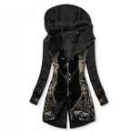 Casual Loose Long Sleeve Hooded Jacket (Printed)