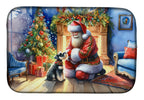 Schnauzer and Santa Claus Dish Drying Mat