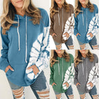 Printed Hooded Sweatshirt with Loose Long Sleeves | Streetwear