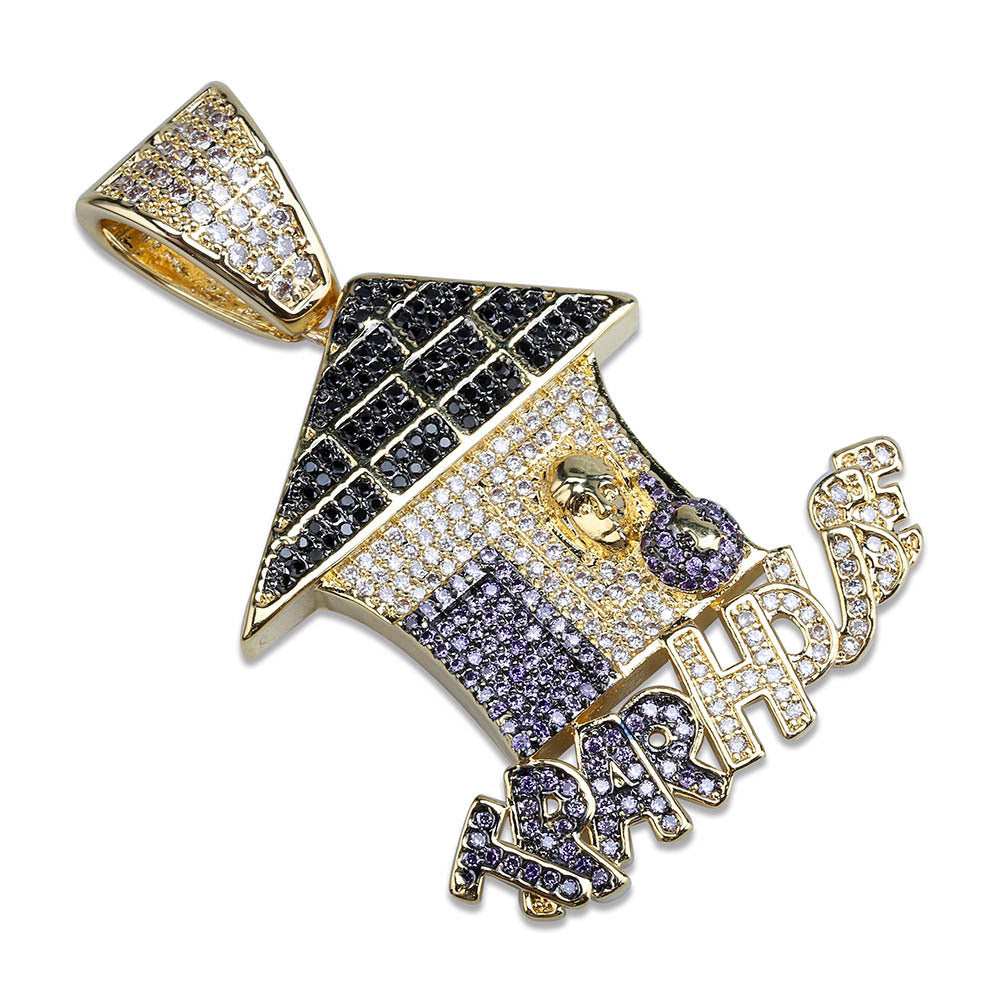 Cute Cartoon Christmas House Pendant Necklace