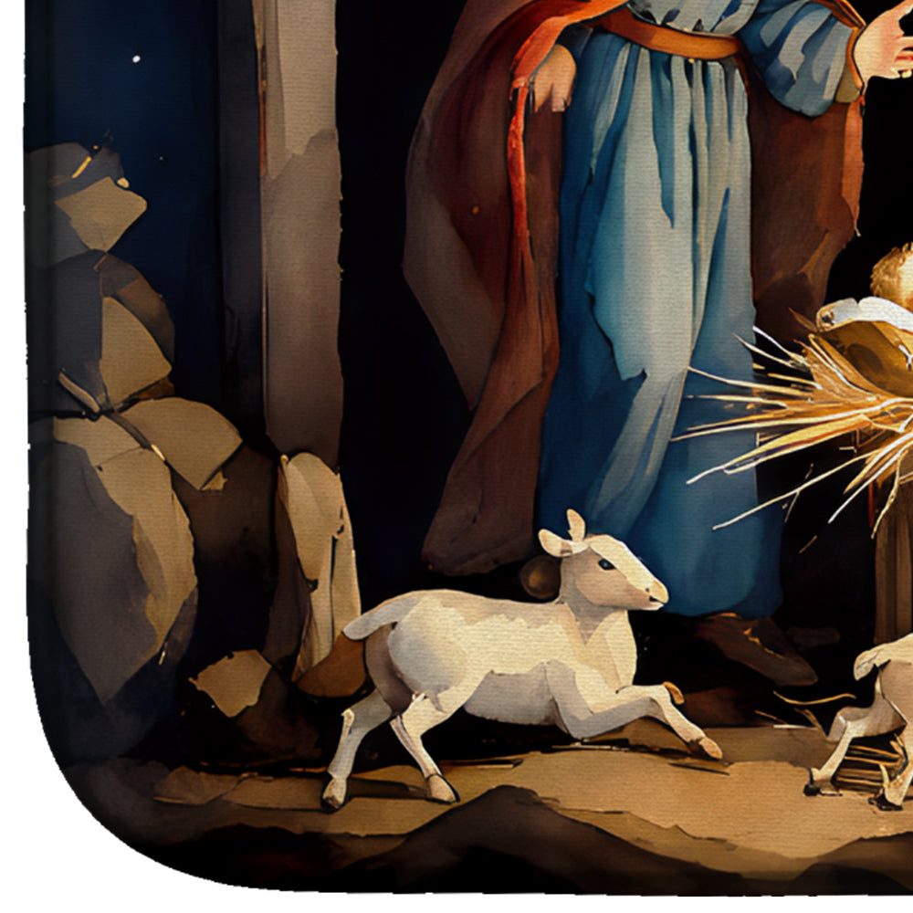 Christmas Nativity Scene Dish Drying Mat