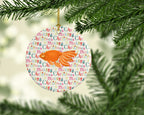 Celestial Eye Goldfish Christmas Ceramic Ornament
