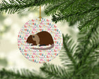 Coypu Nutria River Rat Christmas Ceramic Ornament