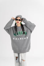Embroidered Letter Sweater for Lazy Couples