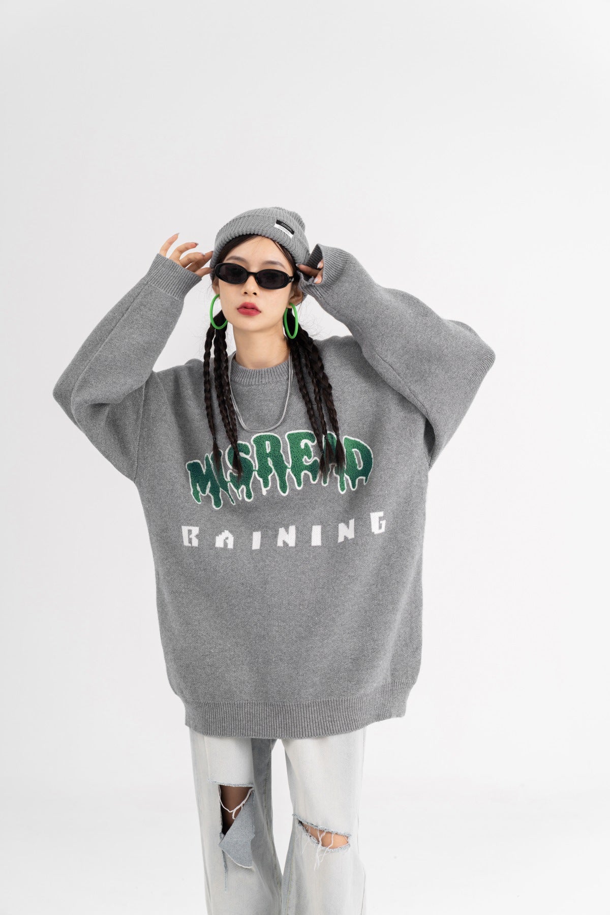 Embroidered Letter Sweater for Lazy Couples
