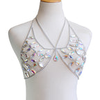 Women's Rhinestone Body Chain Bralette