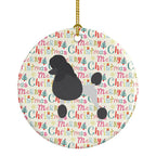 Poodle Merry Christmas Ceramic Ornament