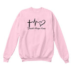 Faith Hope Love Graphic Long Sleeve Hoodie | Streetwear