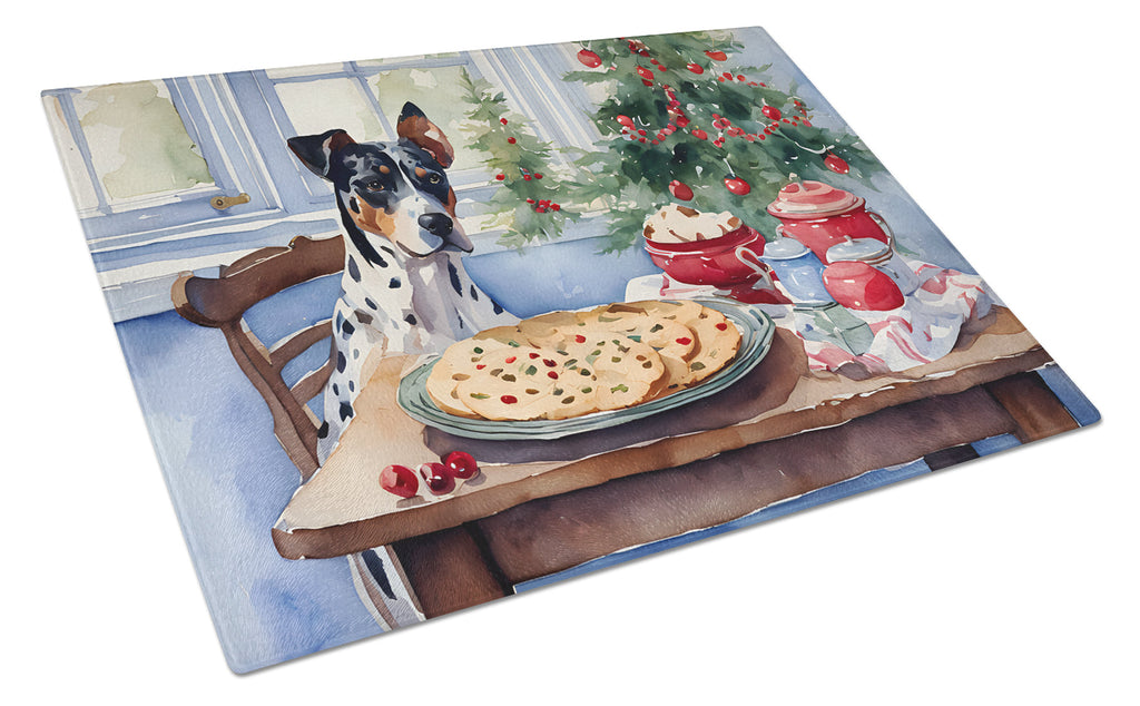 Catahoula Christmas Cookies Glass Cutting Board
