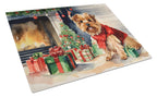 Norfolk Terrier Cozy Christmas Glass Cutting Board