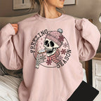 Christmas Skull Snowman Printed Sweater