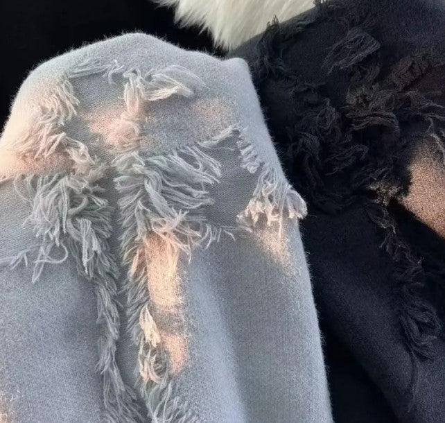 Autumn And Winter Ripped Sweater