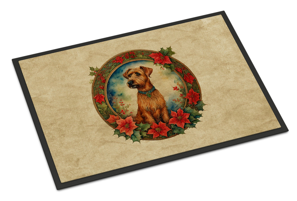 Irish Terrier Christmas Flowers Doormat