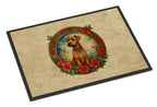 Irish Terrier Christmas Flowers Doormat
