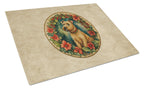 Lakeland Terrier Christmas Flowers Glass Cutting Board