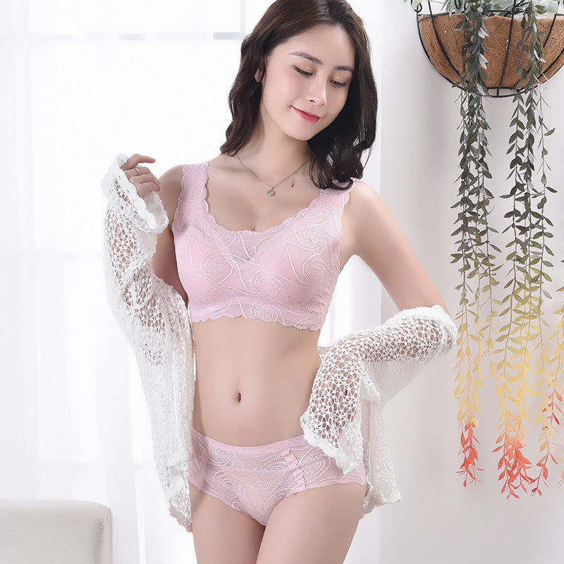 Seamless Lace Sports Bra with Tank Top Design