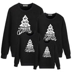Autumn Christmas Tree Letter Print Sweater for Parents & Kids