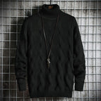 Men's Solid Color Sweater with Turn-over Collar