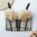 Embroidered Flower Tube Top Beauty Camisole Vest