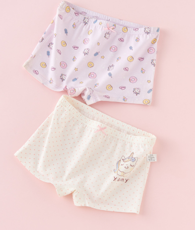 Creative Print Cotton Girls Boxer Underwear Set