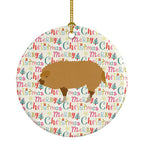 Hungarian Mangalica Pig Christmas Ceramic Ornament