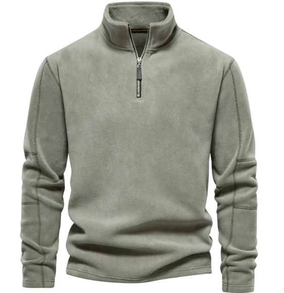 Men's Fleece Stand-Collar Zipper Sweatshirt | Streetwear