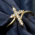 CZ Cross Ring for Women - Silver
