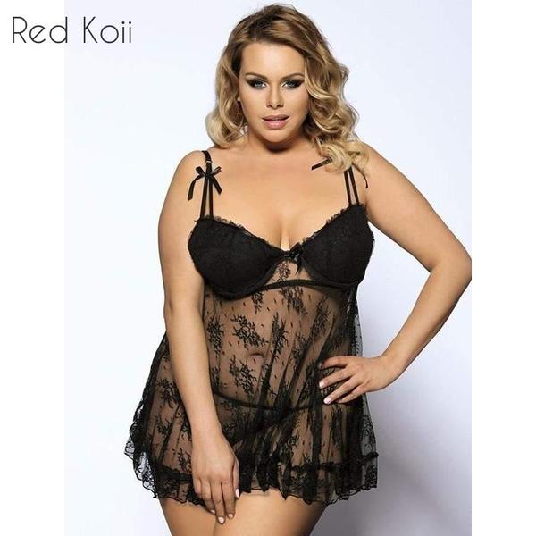 Sheer Lace Babydoll Chemise Lingerie