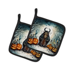 Krampus The Christmas Demon Spooky Halloween Pair of Pot Holders