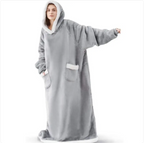 Cozy Hooded Flannel TV Blanket Sweatshirt Pajamas