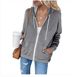 Pocket Drawstring Hooded Zipper Padded Cardigan